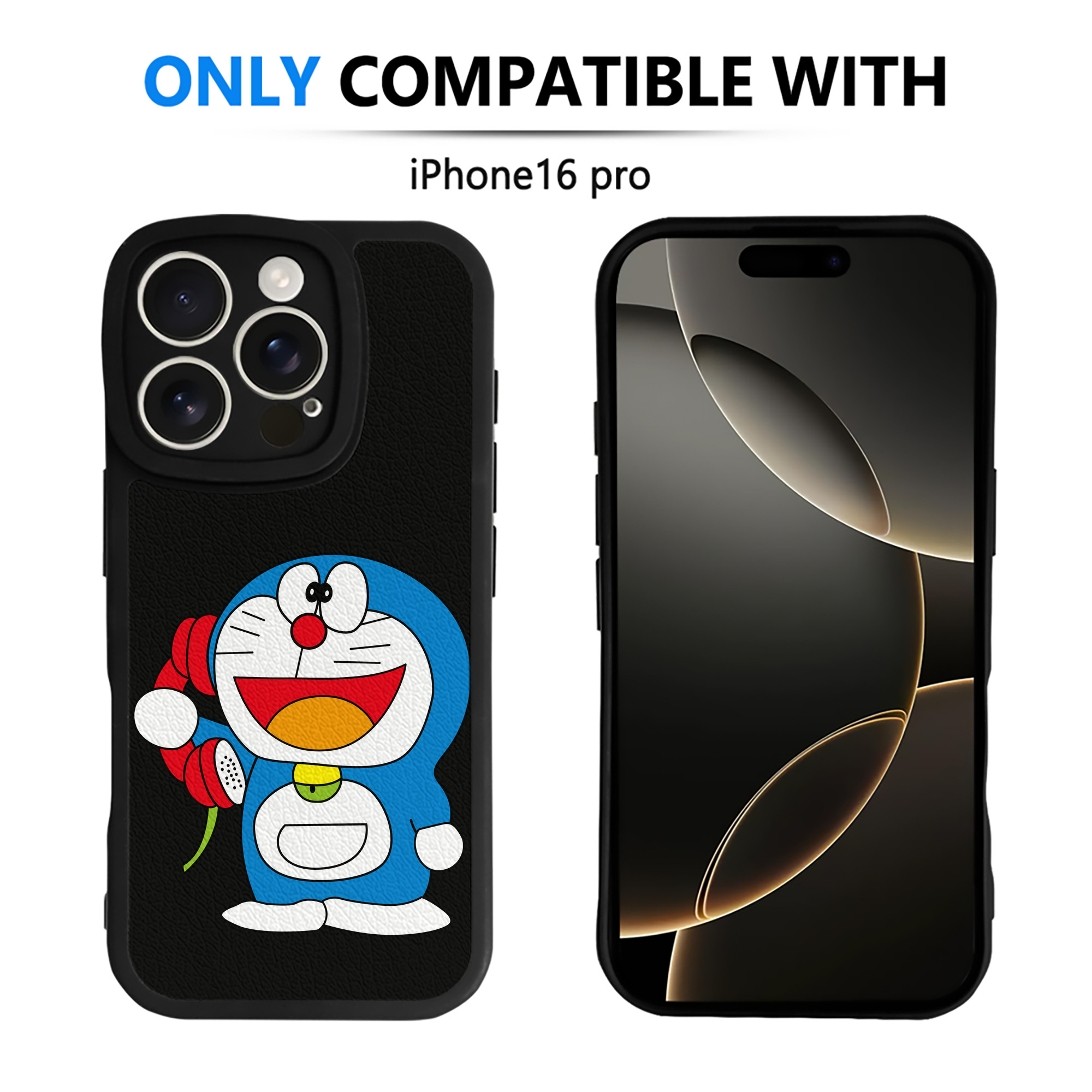 （画像用） ドラえもん Doraemon 【iPhone 16シリーズ対応】シリコンスマホケース（レザー調） 材質：シリコン
